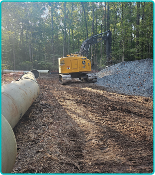 Cleared construction corridor, photo 1 of 2