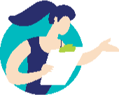 women reading clipboard